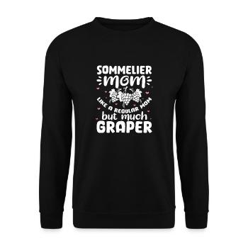 Sommelier – Wine Whisperer Wine Drinker Wine Lover - Unisex Sweatshirt - black - Front - Alina (178cm) & Michal (187cm)