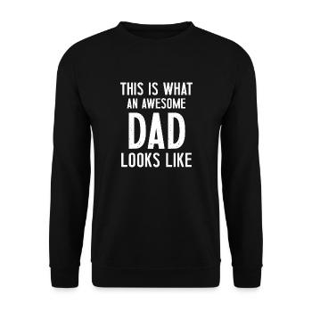 Awesome dad looks like funny gift christmas - Sweat-shirt Unisexe - noir - Devant - Alina (178cm) & Michal (187cm)