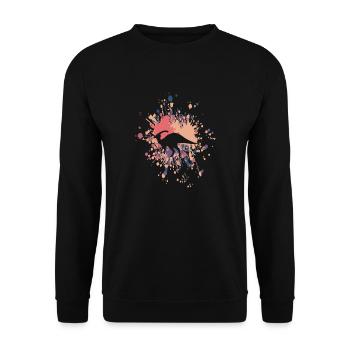 Parasaurolophus Color Splash - Unisex Sweatshirt - black - Front - Alina (178cm) & Michal (187cm)