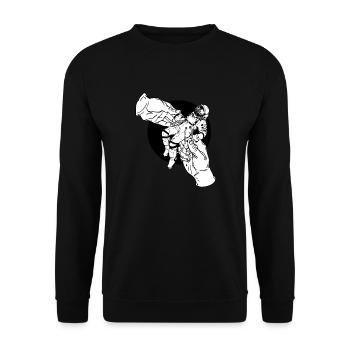 DAS Astronaut Nr 1 White - Unisex Pullover - Schwarz - Vorne - Alina (178cm) & Michal (187cm)