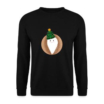 Geist Weihnachtshut - Unisex Pullover - Schwarz - Vorne - Alina (178cm) & Michal (187cm)