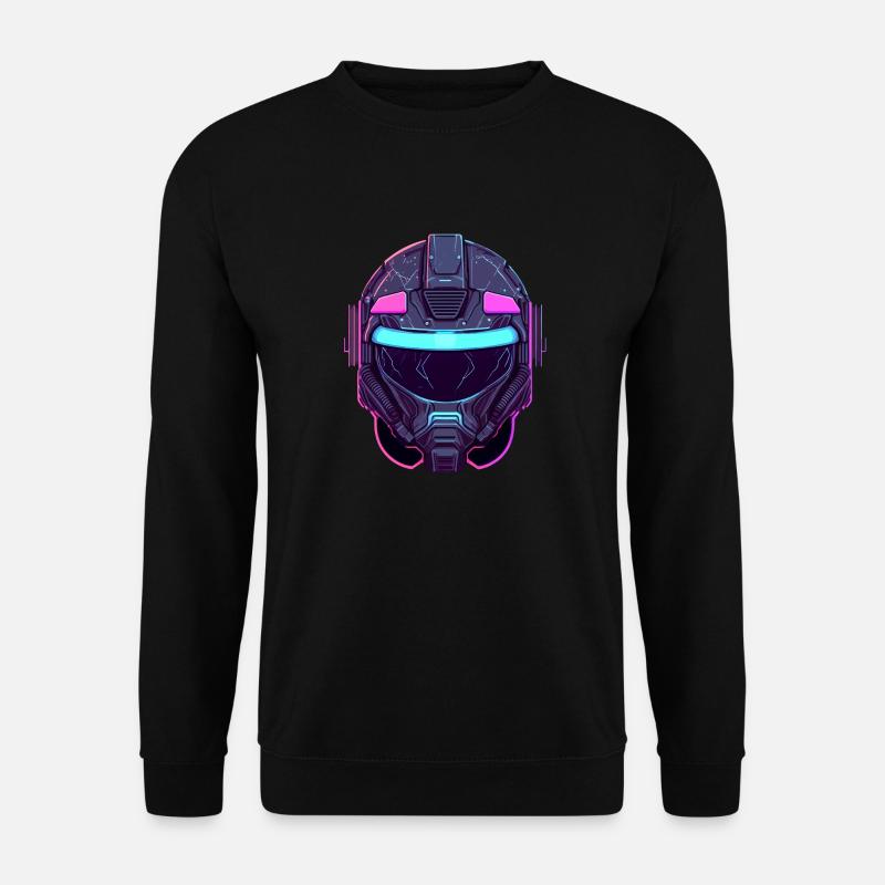 Cyber Punk Helm - Unisex Pullover - Schwarz