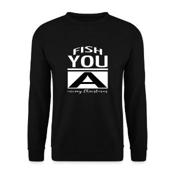 birthday christmas fish hook animation rod awkward - Unisex Pullover - Schwarz - Vorne - Alina (178cm) & Michal (187cm)