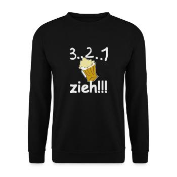 3, 2, 1, zieh!!! Bier. - Unisex Pullover - Schwarz - Vorne - Alina (178cm) & Michal (187cm)