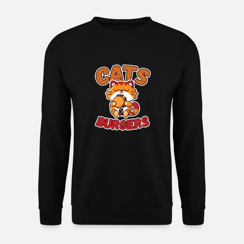 Cats And Burgers - Unisex Pullover - Schwarz