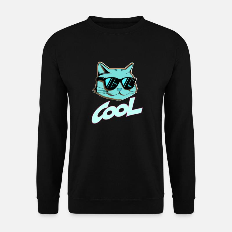 Sonnenbrillen-Katze - Unisex Pullover - Schwarz