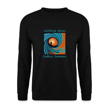 California Waves, Endless Summers - Unisex Sweatshirt - black - Front - Alina (178cm) & Michal (187cm)