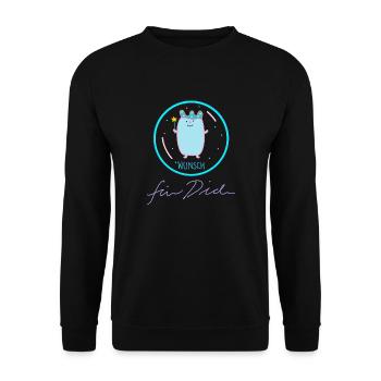 Wunschprinz als Fee - Unisex Pullover - Schwarz - Vorne - Alina (178cm) & Michal (187cm)