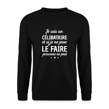 je suis un célibataire - Sweat-shirt Unisexe - noir - Devant - Alina (178cm) & Michal (187cm)