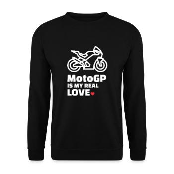 I love MotoGP - Unisex Sweatshirt - black - Front - Alina (178cm) & Michal (187cm)