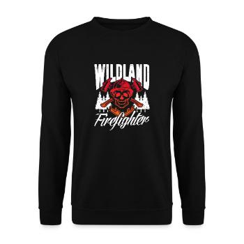 Wildland firefighter - Unisex Pullover - Schwarz - Vorne - Alina (178cm) & Michal (187cm)