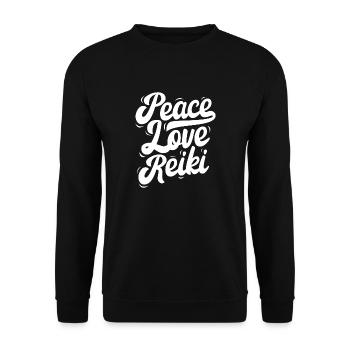 Peace Love Reiki - Sweat-shirt Unisexe - noir - Devant - Alina (178cm) & Michal (187cm)