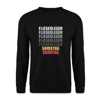 fliesenleger Handwerker - Unisex Pullover - Schwarz - Vorne - Alina (178cm) & Michal (187cm)