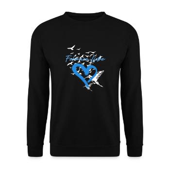 Fehmarn,seagulls,anchors,flock of birds - Unisex Sweatshirt - black - Front - Alina (178cm) & Michal (187cm)