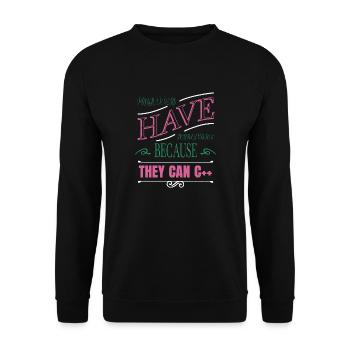 computers present idea pc christmas carols - Unisex Pullover - Schwarz - Vorne - Alina (178cm) & Michal (187cm)