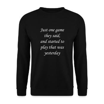 Boardgame Chess Backgammon Game Night - Unisex Sweatshirt - black - Front - Alina (178cm) & Michal (187cm)