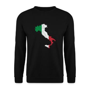 Italy many languages - Unisex Sweatshirt - black - Front - Alina (178cm) & Michal (187cm)
