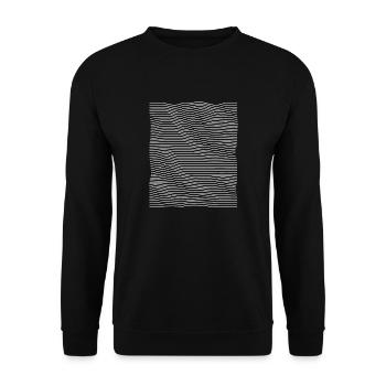 geometrische schwarze und weiße Linien - Unisex Pullover - Schwarz - Vorne - Alina (178cm) & Michal (187cm)