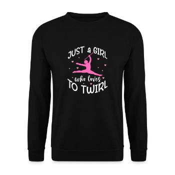 just a girl who loves to twirl Design for a - Unisex Sweatshirt - black - Front - Alina (178cm) & Michal (187cm)