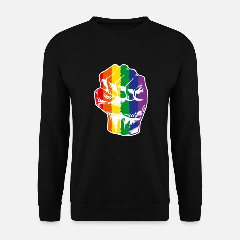 Regenbogen Faust LGBTQ Power - Unisex Pullover - Schwarz