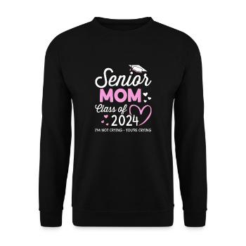 Proud senior mom 2024 graduation class senior - Unisex Sweatshirt - black - Front - Alina (178cm) & Michal (187cm)
