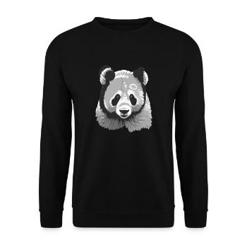 Stilisierter Baby-Panda - Unisex Pullover - Schwarz - Vorne - Alina (178cm) & Michal (187cm)