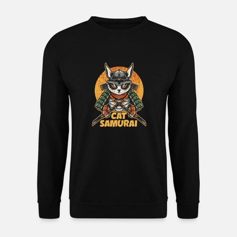 Cat Samurai - Unisex Sweatshirt - black