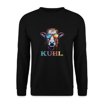 Bauern & Landwirt Geschenk für Bauer Kuh - Unisex Pullover - Schwarz - Vorne - Alina (178cm) & Michal (187cm)