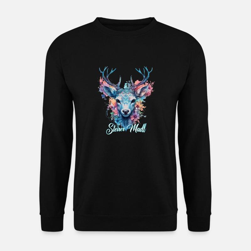 Steirer Madl mit Hirsch Steiermark Design - Unisex Pullover - Schwarz