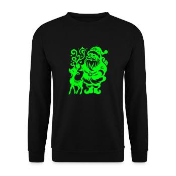 Weihnachten Weihnachtsmann Weihnachtsmann ungezogene Feiertage Winter - Unisex Pullover - Schwarz - Vorne - Alina (178cm) & Michal (187cm)