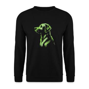 Labrador Zeichnung Kopf grün - Unisex Pullover - Schwarz - Vorne - Alina (178cm) & Michal (187cm)