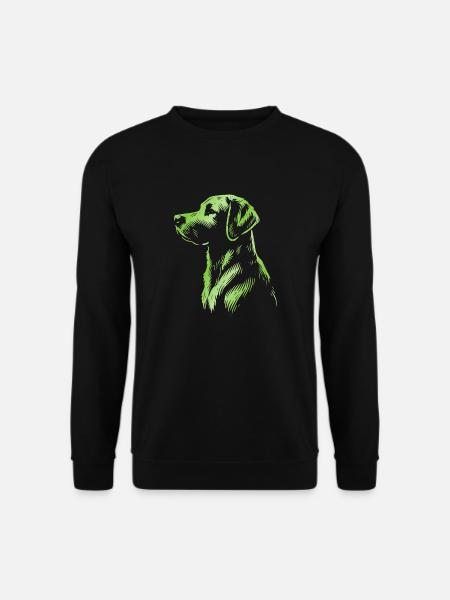 Labrador Zeichnung Kopf grün - Unisex Pullover - Schwarz