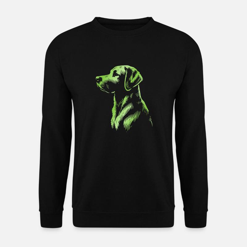 Labrador Zeichnung Kopf grün - Unisex Pullover - Schwarz