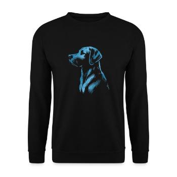 Labrador Zeichnung Kopf blau - Unisex Pullover - Schwarz - Vorne - Alina (178cm) & Michal (187cm)
