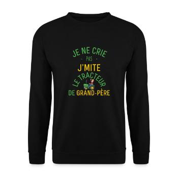 J'imite le Tracteur de Grand Père - Sweat-shirt Unisexe - noir - Devant - Alina (178cm) & Michal (187cm)