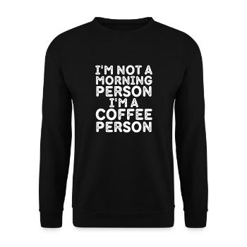 Ich bin kein Morgenmensch - Unisex Pullover - Schwarz - Vorne - Alina (178cm) & Michal (187cm)