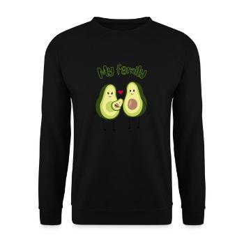 Avocado Family - Unisex Pullover - Schwarz - Vorne - Alina (178cm) & Michal (187cm)