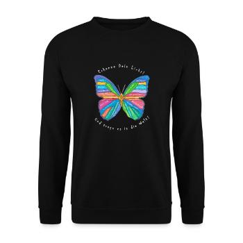 Stärken von Autisten - Erkenne Dein Licht! - Unisex Pullover - Schwarz - Vorne - Alina (178cm) & Michal (187cm)