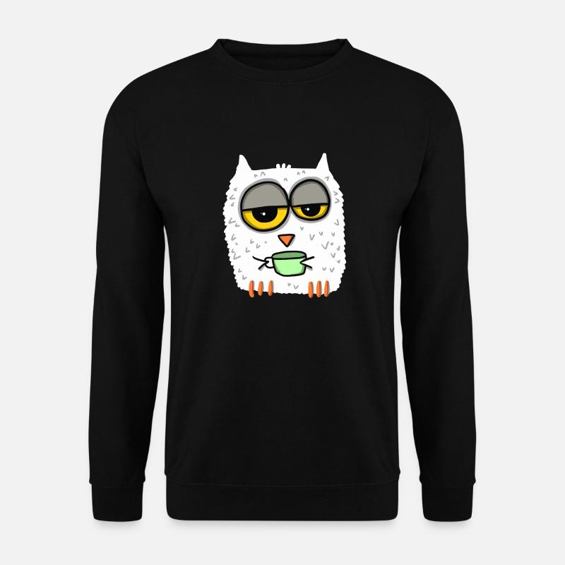 müde Eule - Unisex Pullover - Schwarz