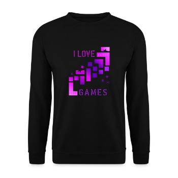 I love games - Unisex Pullover - Schwarz - Vorne - Alina (178cm) & Michal (187cm)
