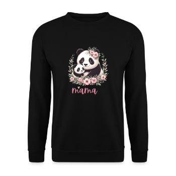 Panda Lover I Maman Panda Et Cub Fête Des Mères - Sweat-shirt Unisexe - noir - Devant - Alina (178cm) & Michal (187cm)