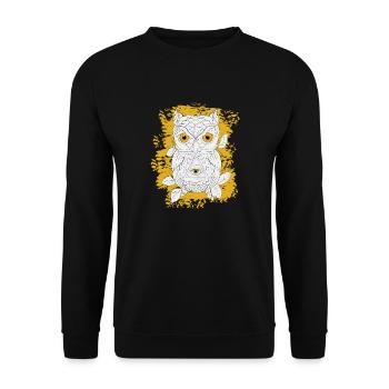 GOLDEN OWL LINEAR - Unisex Sweatshirt - black - Front - Alina (178cm) & Michal (187cm)