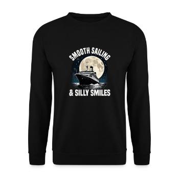 Smooth Sailing And Silly Smiles Cruise Ship - Unisex Pullover - Schwarz - Vorne - Alina (178cm) & Michal (187cm)