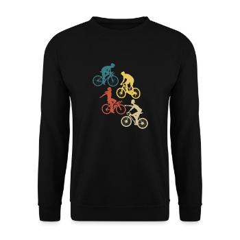 Vintage Retro Bike - Unisex Sweatshirt - black - Front - Alina (178cm) & Michal (187cm)
