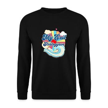 Beach Waves Relaxing Vacation Sunset Summer - Unisex Pullover - Schwarz - Vorne - Alina (178cm) & Michal (187cm)