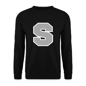 Lettre s sport - Sweat-shirt Unisexe - noir - Devant - Alina (178cm) & Michal (187cm)