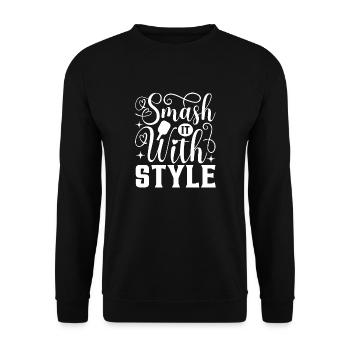 Pickleball-Smash - Unisex Pullover - Schwarz - Vorne - Alina (178cm) & Michal (187cm)