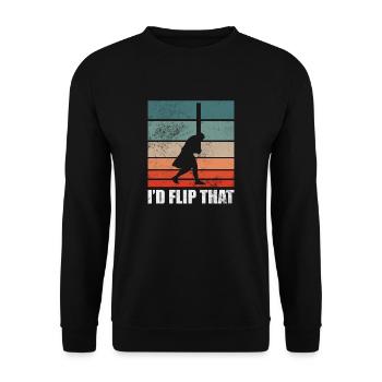 Je retournerais ce lancer de tronc d’arbre Caber Toss - Sweat-shirt Unisexe - noir - Devant - Alina (178cm) & Michal (187cm)