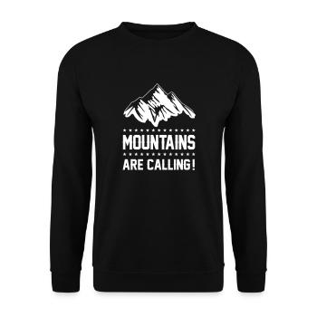 mountains berge are calling - Unisex Pullover - Schwarz - Vorne - Alina (178cm) & Michal (187cm)
