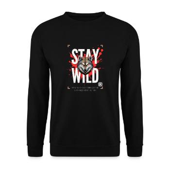 stay wild motivated - Unisex Pullover - Schwarz - Vorne - Alina (178cm) & Michal (187cm)